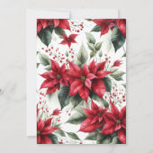 Elegant Red Poinsettia kerstfeestdag Kaart (Achterkant)