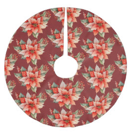 Elegant Red Poinsettia Kerstmis Kerstboom Rok