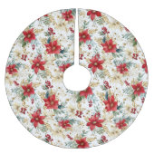 Elegant Red Poinsettia Kerstmis Kerstboom Rok (Voorkant)