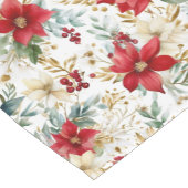 Elegant Red Poinsettia Kerstmis Korte Tafelloper (Hoek)