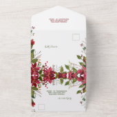 Elegant Red Poinsettia Kerstreheasal Dinner All In One Uitnodiging (Buitenkant)