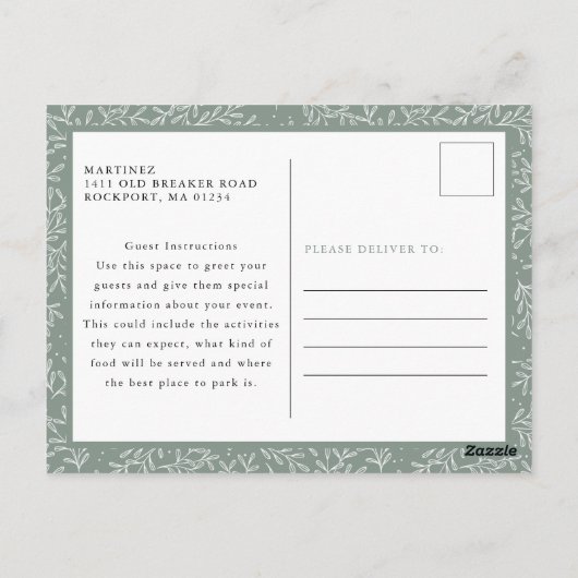 Elegant Red Poinsettia Open House Invitation Briefkaart (Achterkant)