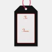 Elegant Red Poinsettia over zwart Cadeaulabel (Achterkant)