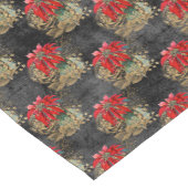 Elegant Red Poinsettia Pattern kerst Korte Tafelloper (Hoek)