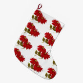 Elegant Red Poinsettia Pattern kerstavond Grote Kerstsok (Voorkant (Hangend))
