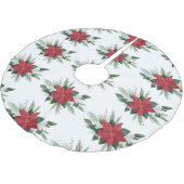 Elegant Red Poinsettia Pattern kerstavond Kerstboom Rok (Gekanteld)