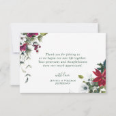 Elegant Red Poinsettia Pine Fir Waterverf Bedankkaart (Achterkant)