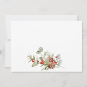 Elegant Red Poinsettia Pine Fir Waterverf Wedding Kaart (Achterkant)