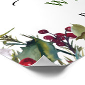 Elegant Red Poinsettia Pine Fur Weddenschap Welkom Poster (Hoek)