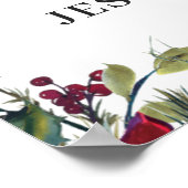 Elegant Red Poinsettia Pine Fur Weddenschap Welkom Poster (Hoek)