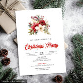 Elegant Red Poinsettia Script Font Christmas  Kaart