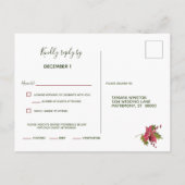 Elegant Red Poinsettia Uitnodiging Briefkaart (Achterkant)