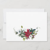 Elegant Red Poinsettia Waterverf REHEARSAL DINNER Kaart (Achterkant)