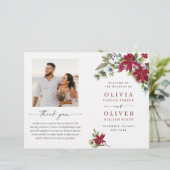Elegant Red Poinsettia Wedding Ceremony Programme (Staand voorkant)