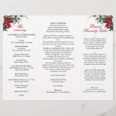 Elegant Red Poinsettia Wedding Ceremony Programme (Achterkant)