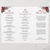 Elegant Red Poinsettia Wedding Ceremony Programme (Achterkant)