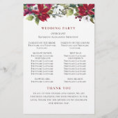 Elegant Red Poinsettia Wedding Ceremony Programme (Achterkant)