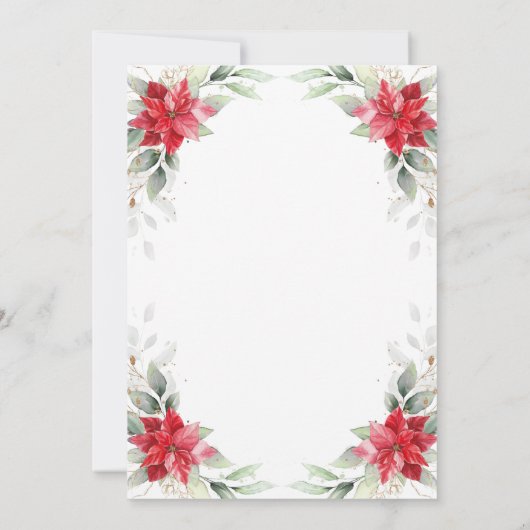 Elegant Red Poinsettia Winter Floral Couple Shower Kaart (Achterkant)