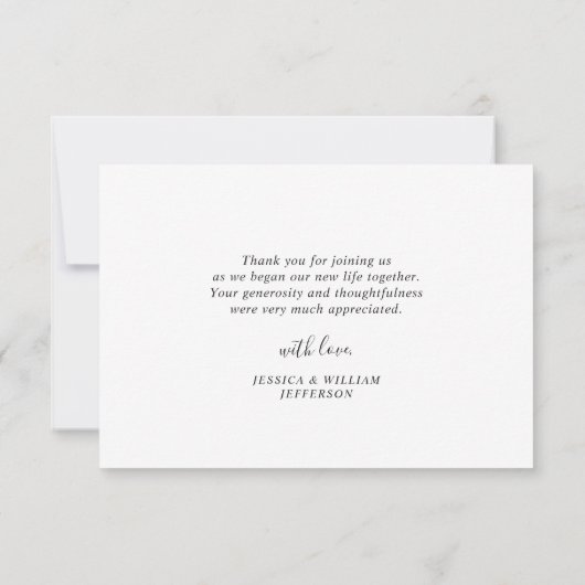 Elegant Red Poinsettia Winter Greenery Waterverf Bedankkaart (Achterkant)