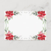 Elegant Red Poinsettia Winter Greenery Wedding RSVP Kaartje (Achterkant)