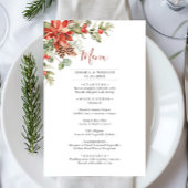 Elegant Red Poinsettia Winter Weddenrenmenu