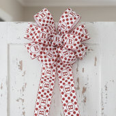 Elegant Red Polka Dot Monogram Grosgrain Lint