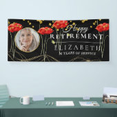 Elegant Red Poppy Custom Photo Retirement Party Spandoek (Beurs)