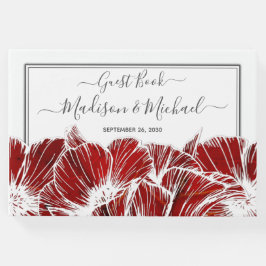Elegant Red Poppy Floral Wedding Gastenboek