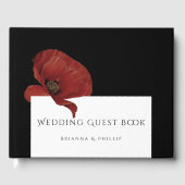 Elegant Red Poppy Floral Wedding Gastenboek (Voorkant)