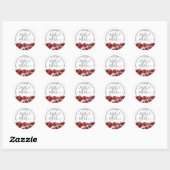 Elegant Red Poppy Flower Wedding Ronde Sticker (Vel)