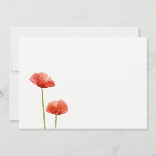 Elegant Red Poppy Flowers Photo Save the Date (Achterkant)