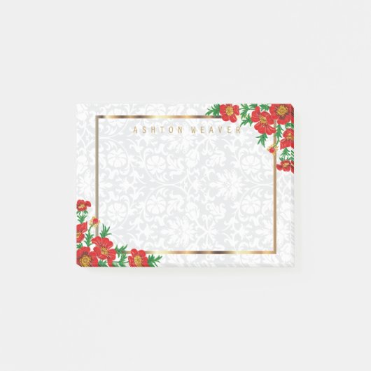 Elegant Red Poppy Flowers Post-it® Notes (Voorkant)