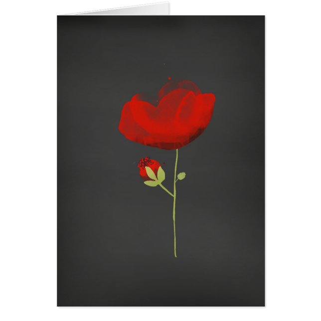 Elegant Red Poppy over zwart (Voorkant)