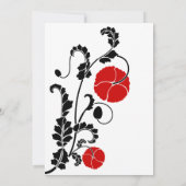 Elegant Red Poppy Wedding Invitation Kaart (Achterkant)