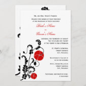Elegant Red Poppy Wedding Invitation Kaart (Voorkant / Achterkant)