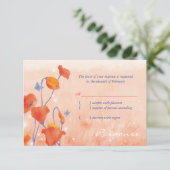 Elegant Red Poppy Wedding RSVP (Staand voorkant)