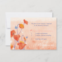 Elegant Red Poppy Wedding RSVP