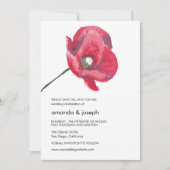 Elegant Red Poppy Wedding Save the Date Card Kaart (Voorkant)