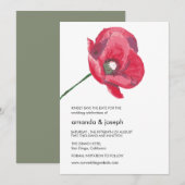 Elegant Red Poppy Wedding Save the Date Card Kaart (Voorkant / Achterkant)