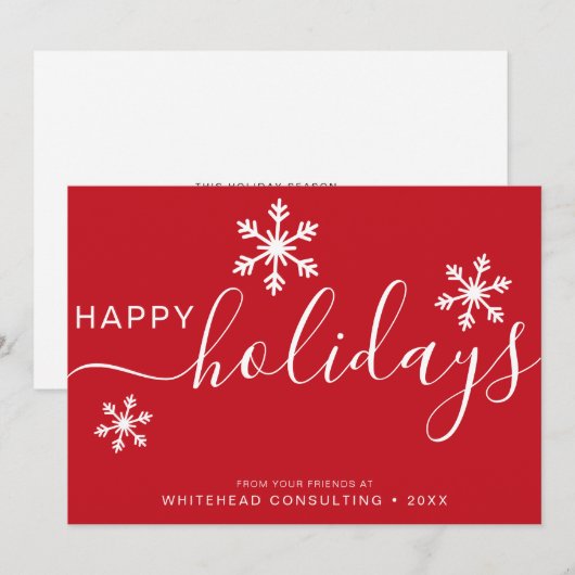 Elegant Red Prettige feestdagen Greeting Feestdagenkaart (Voorkant / Achterkant)