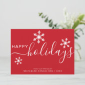 Elegant Red Prettige feestdagen Greeting Feestdagenkaart (Staand voorkant)