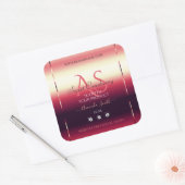 Elegant Red Product Labels diamanten en Initialen (Envelop)