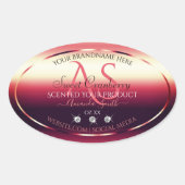 Elegant Red Product Labels diamanten en Initialen (Voorkant)