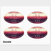 Elegant Red Product Labels diamanten en Initialen (Vel)