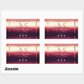Elegant Red Product Labels diamanten en Initialen (Vel)