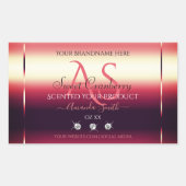 Elegant Red Product Labels diamanten en Initialen (Voorkant)