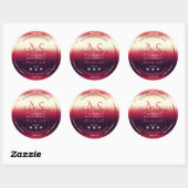 Elegant Red Product Labels diamanten en Initialen (Vel)