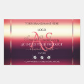 Elegant Red Product Labels diamanten Initialen Log (Voorkant)
