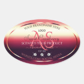 Elegant Red Product Labels diamanten Initialen Log (Voorkant)