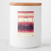 Elegant Red Product Labels diamanten Initialen Log Voedselcontainer Etiket (Voorkant)